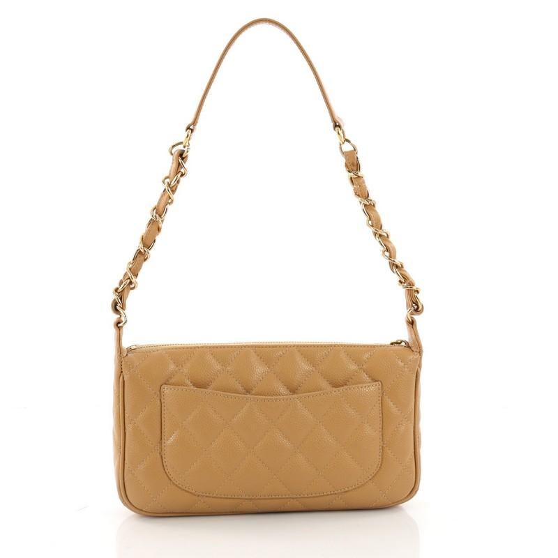 Chanel Timeless CC Chain Shoulder Bag Quilted Caviar Small In Good Condition In NY, NY