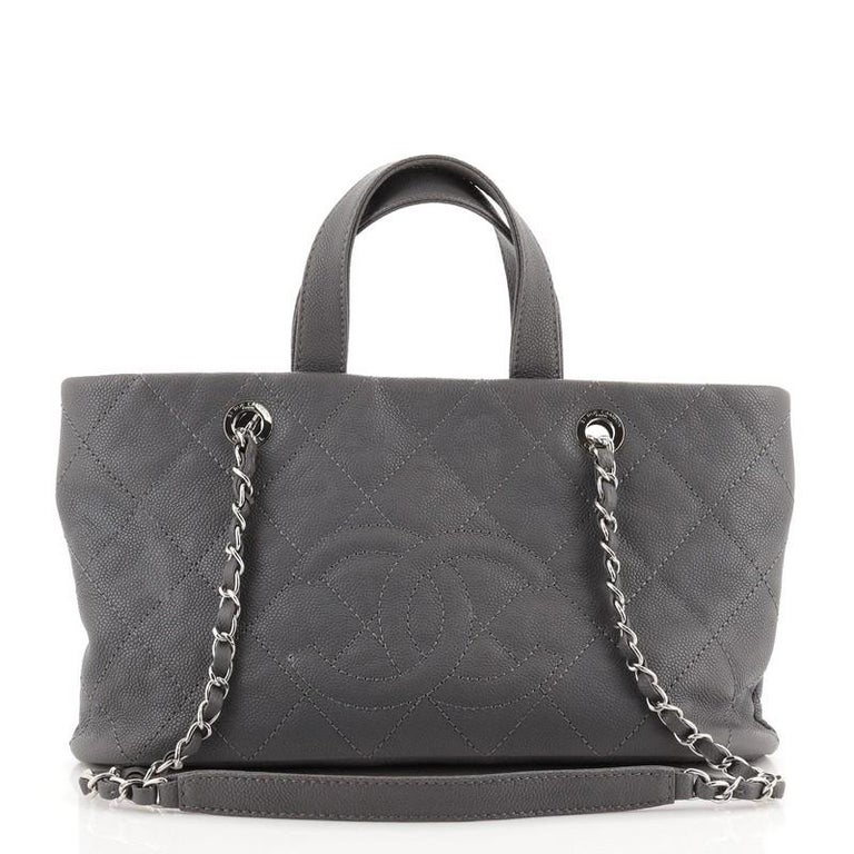 Chanel Timeless CC Charm Tote Quilted Caviar Large at 1stDibs