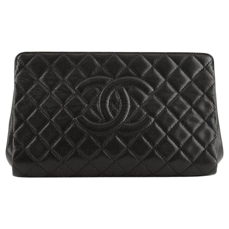 Chanel Timeless CC Clutch Quilted Caviar Large at 1stDibs