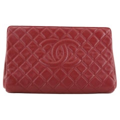 Chanel Timeless CC Clutch Quilted Caviar Large