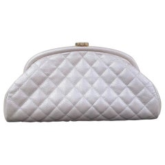 Chanel Timeless CC Quilted Caviar Clutch