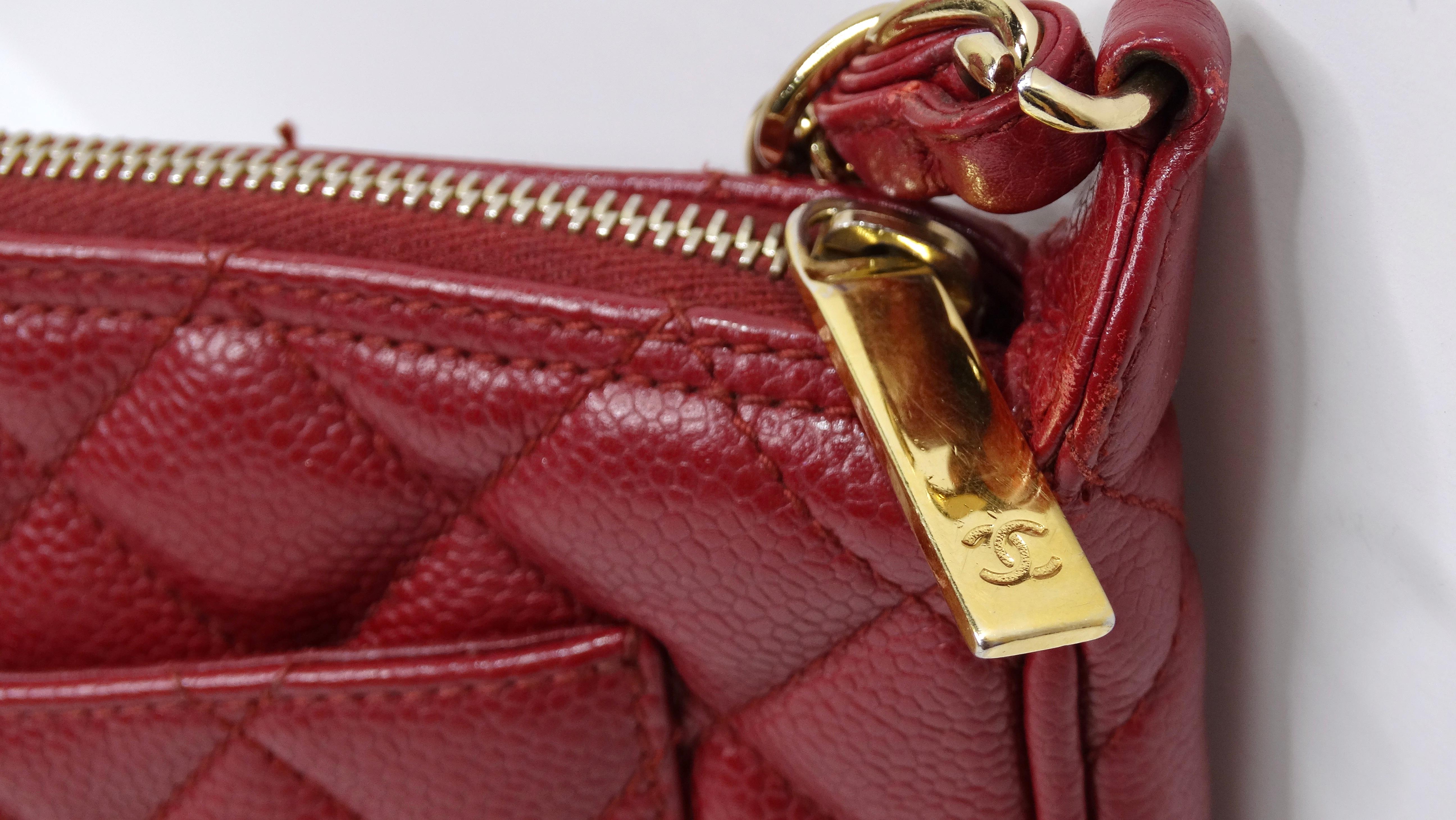 Chanel Timeless CC Red Shoulder Bag in Quilted Caviar 1