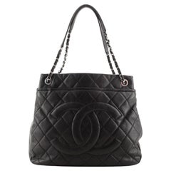 Used Chanel Timeless CC Soft Tote Quilted Caviar XL
