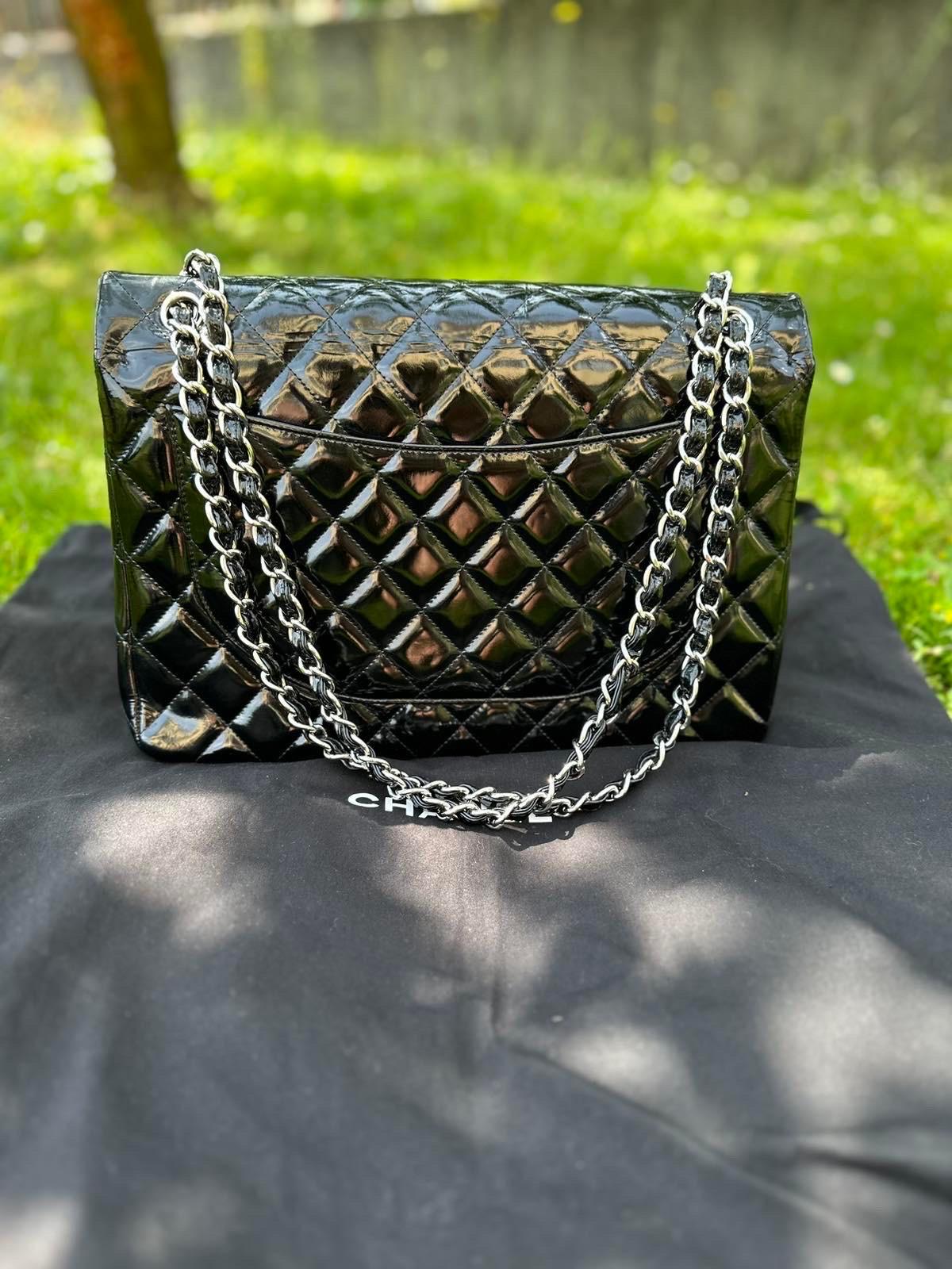 CHANEL Timeless Classic Black Double Flap Maxi Bag 1