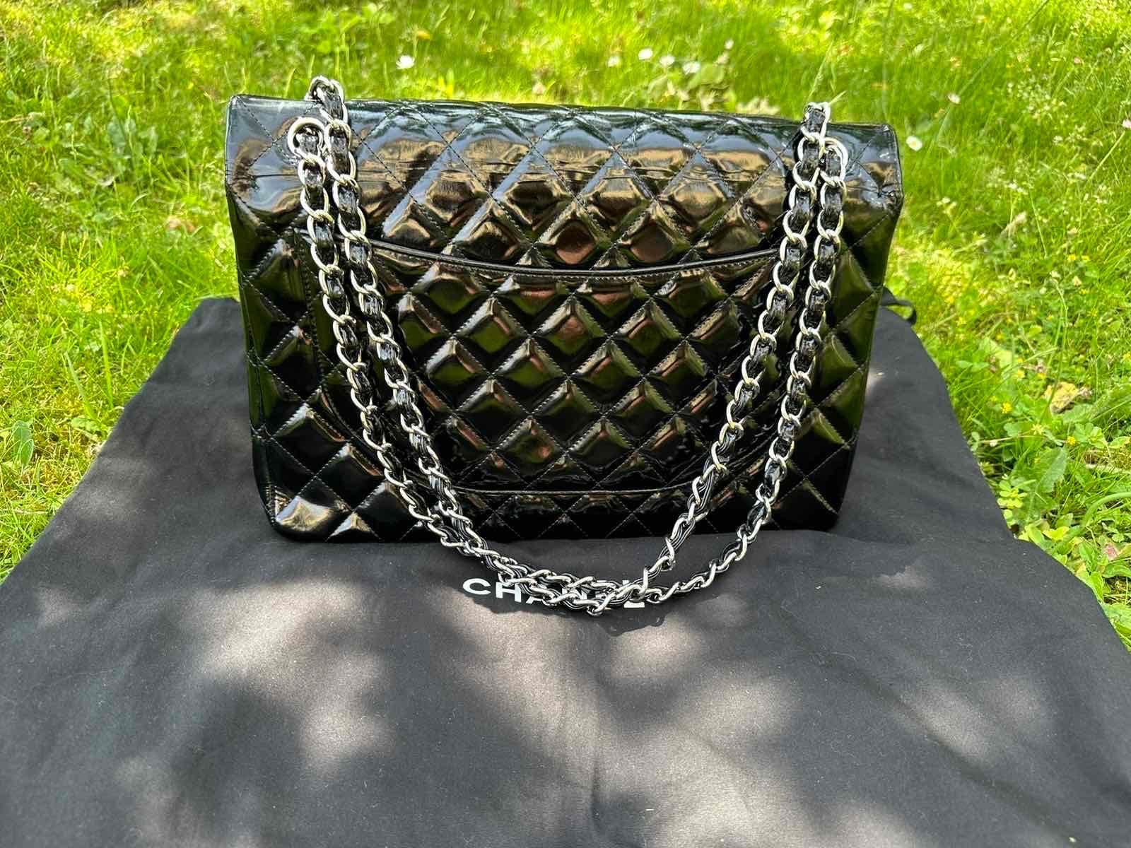 CHANEL Timeless Classic Black Double Flap Maxi Bag 2