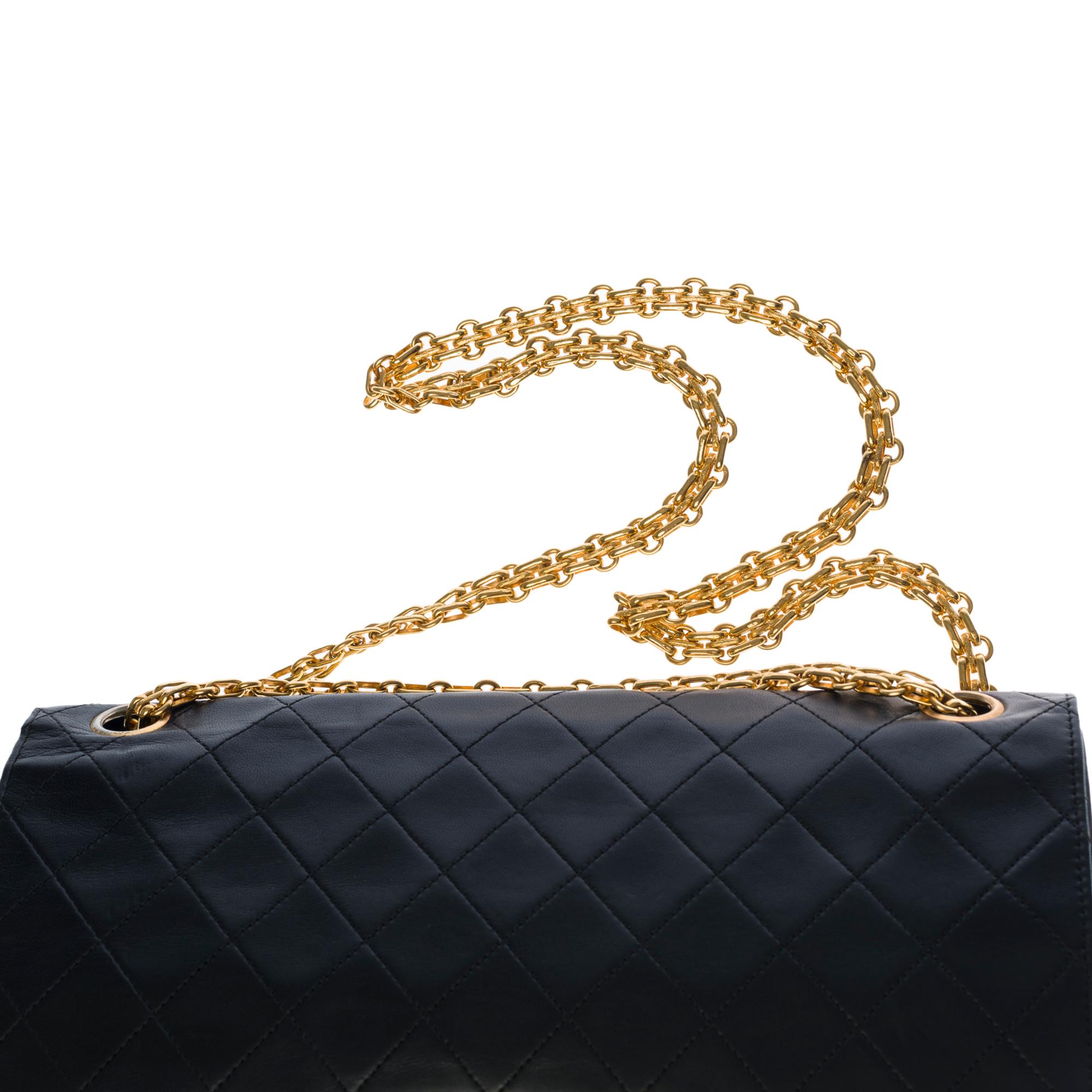 Chanel Timeless/Classic double Flap shoulder bag in black quilted lambskin, GHW 2