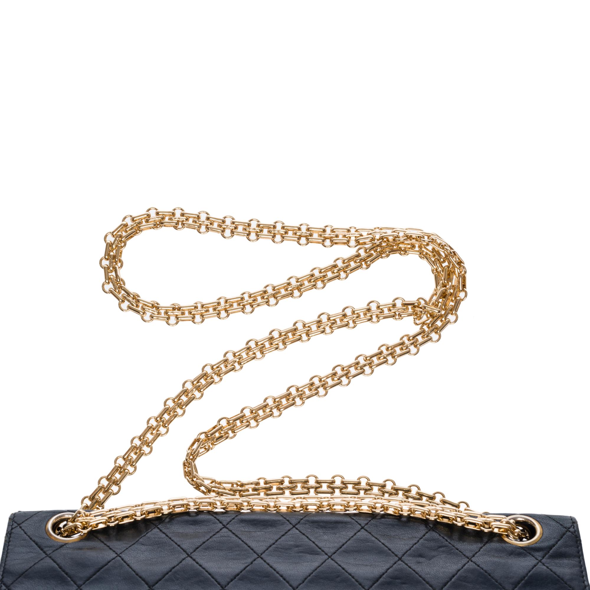 Chanel Timeless/Classic double Flap shoulder bag in black quilted lambskin, GHW 1