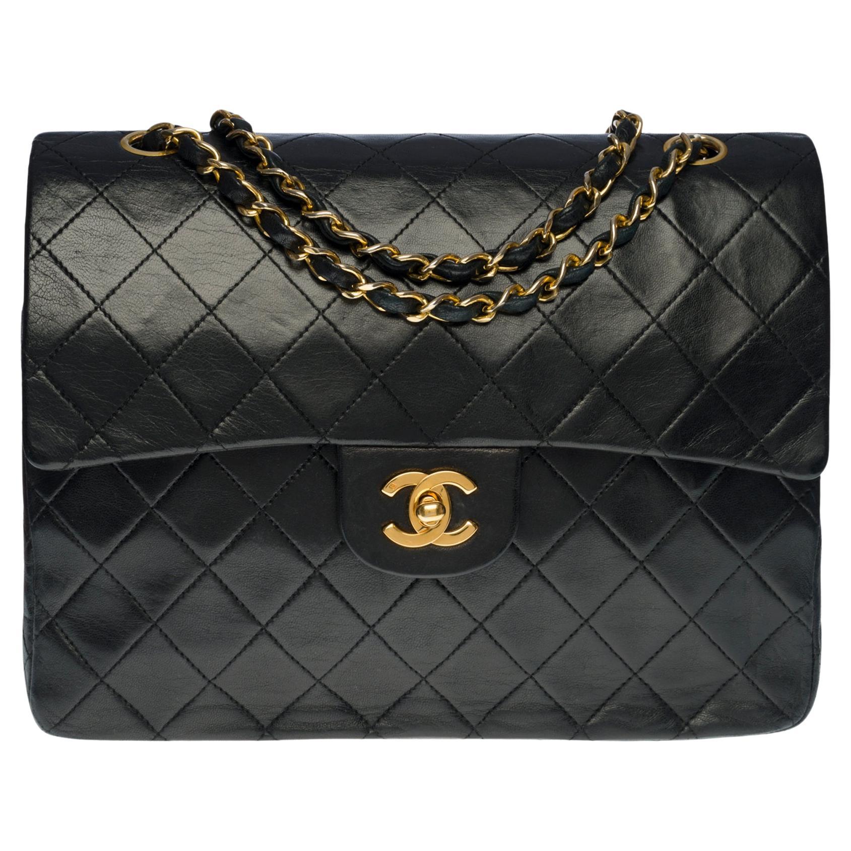 Chanel Timeless/Classic double Flap shoulder bag in black quilted lambskin, GHW