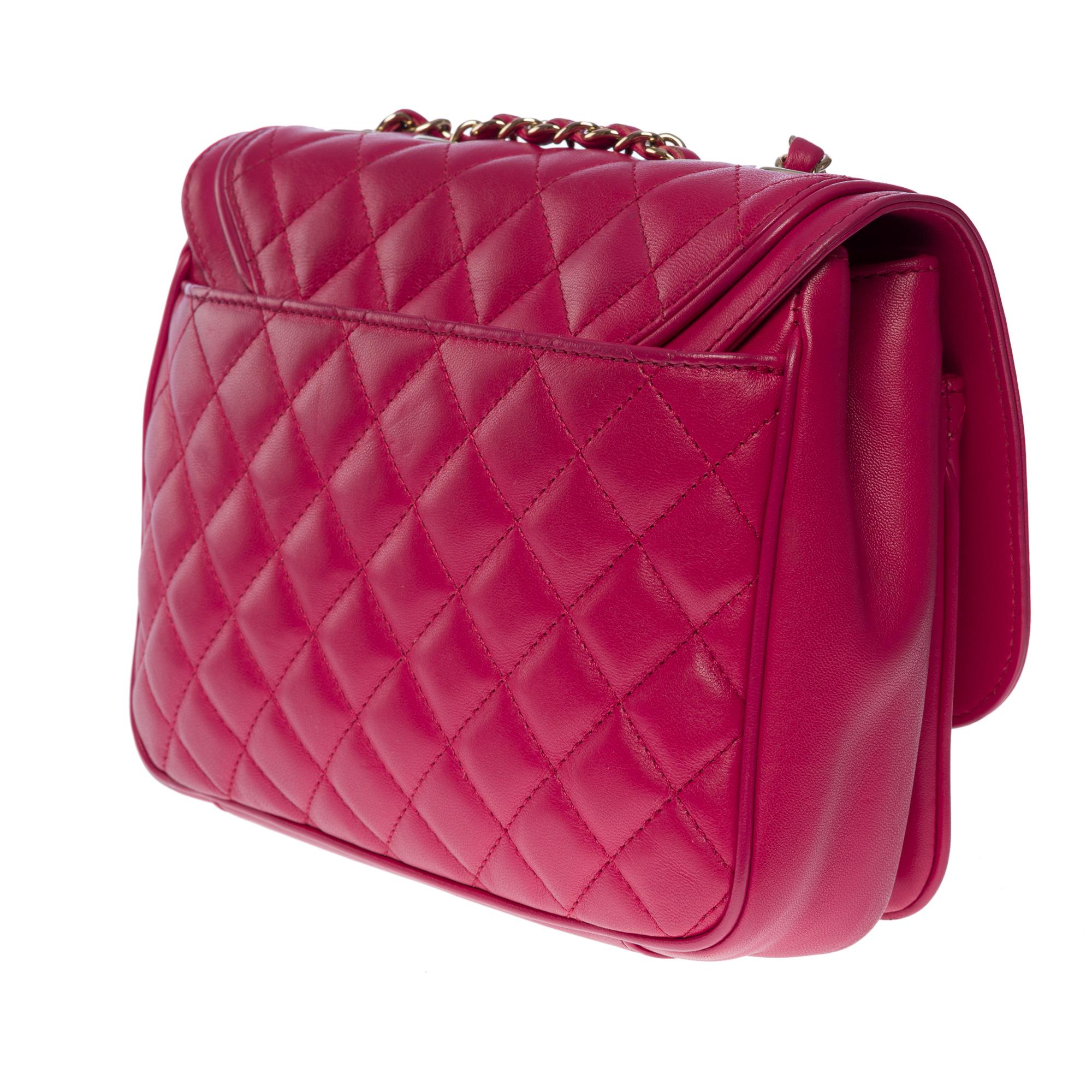 Chanel Timeless/Classic double flap shoulder bag in pink quilted lambskin, CHW 1