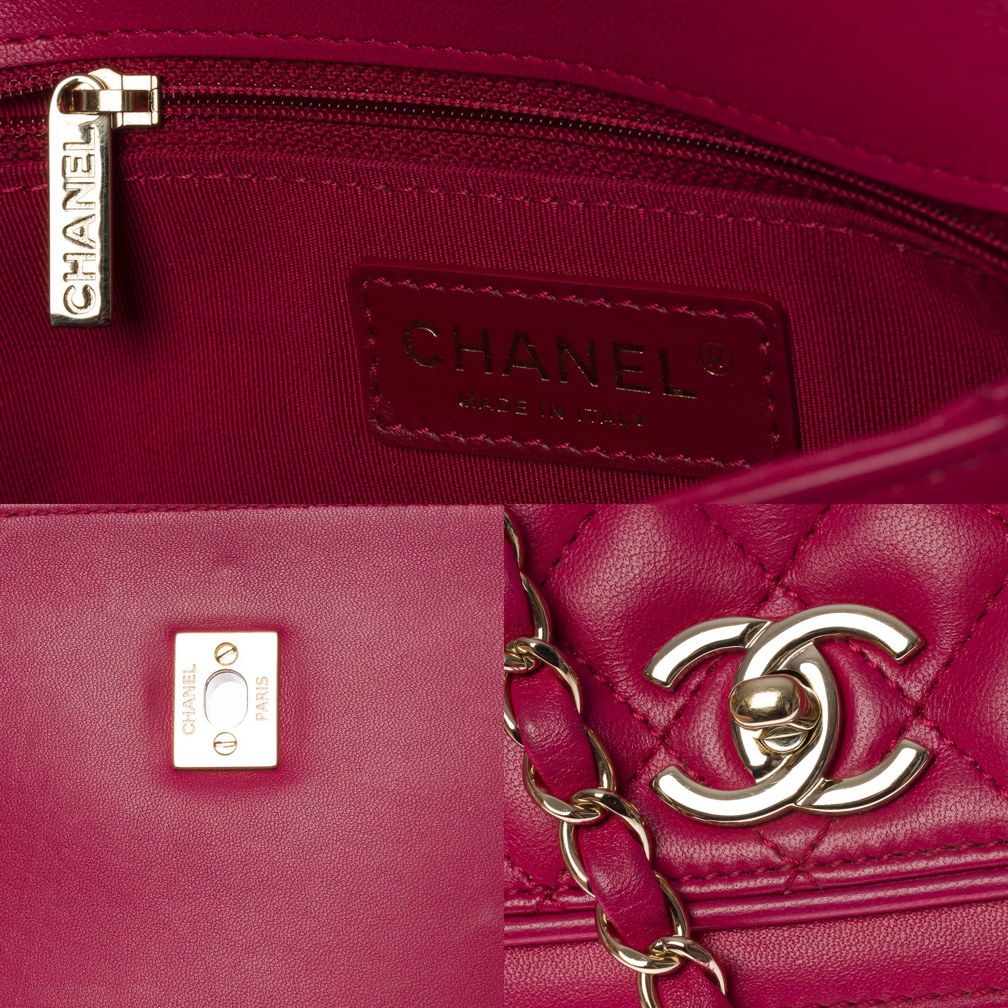 Chanel Timeless/Classic double flap shoulder bag in pink quilted lambskin, CHW For Sale 2