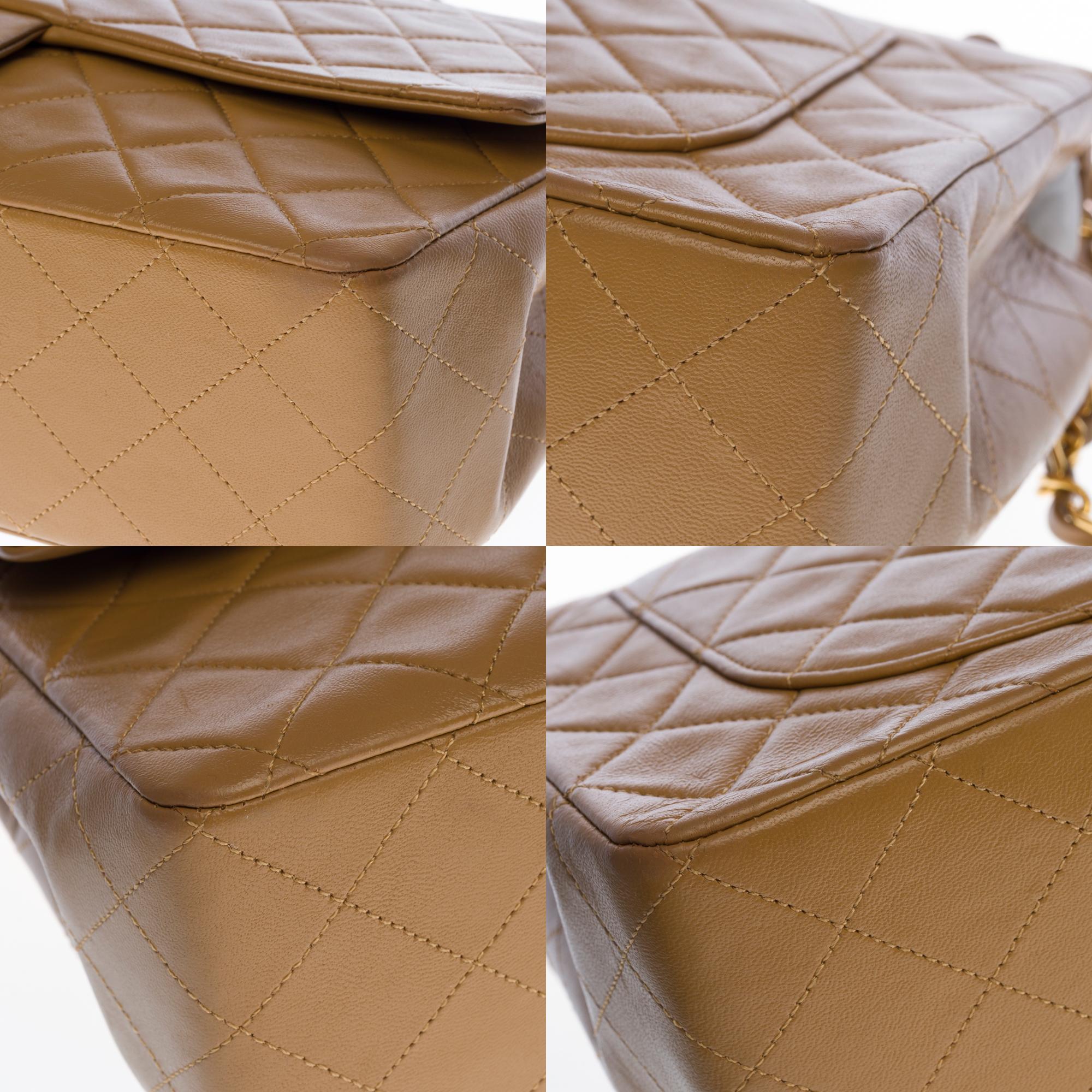 Chanel Timeless/Classic Flap bag Umhängetasche aus gestepptem Lammfell in Camel::GHW 6