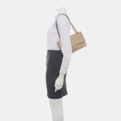 Chanel Timeless Classic Flap Beige Caviar Leather Silver Hardware, 2005-2006