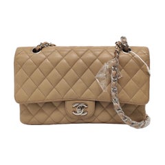 Chanel Timeless Classic Flap Beige Caviar Leather Silver Hardware, 2005-2006