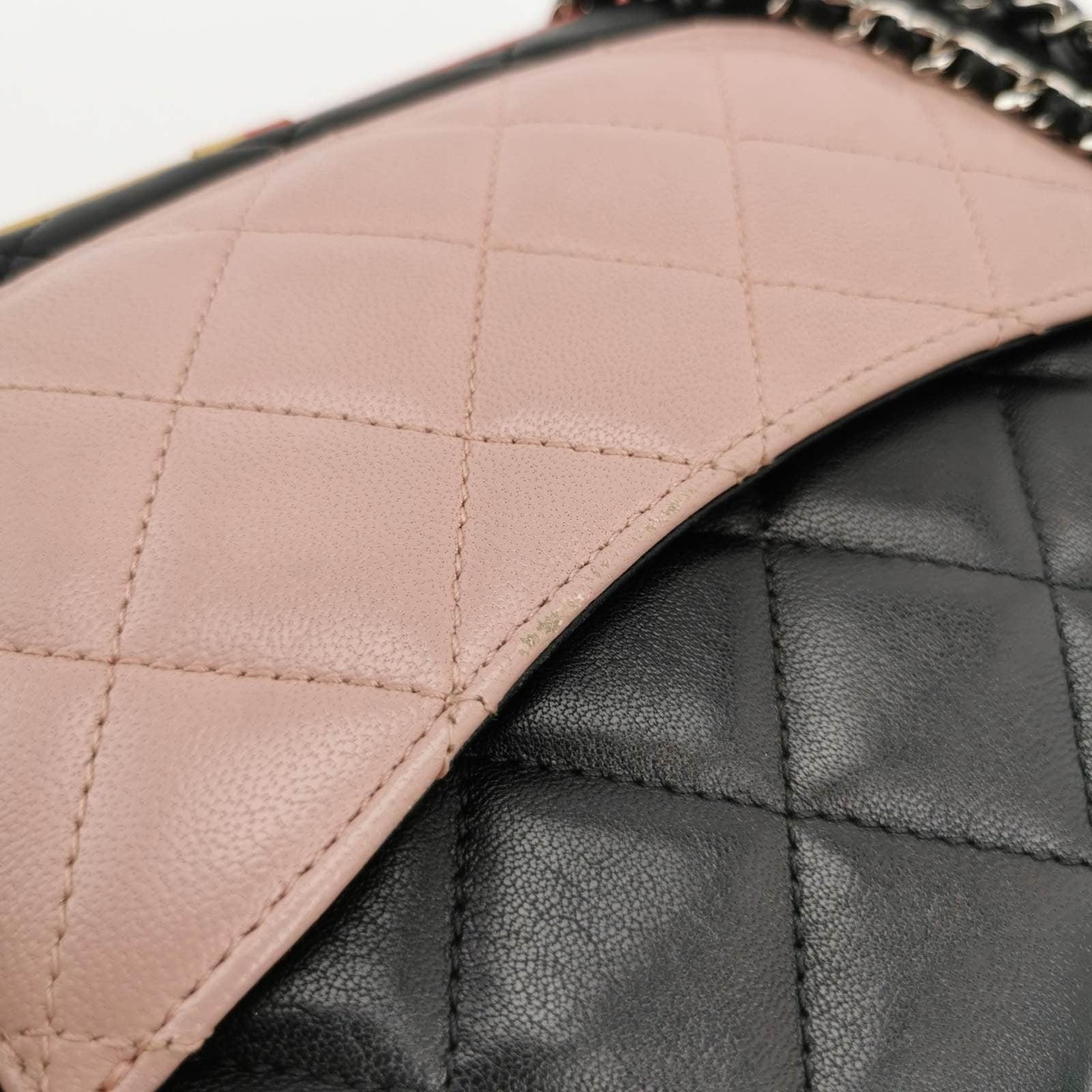 Chanel Timeless Classic Flap Lambskin Plexiglass Quilted Medium Cuba Color Black 6