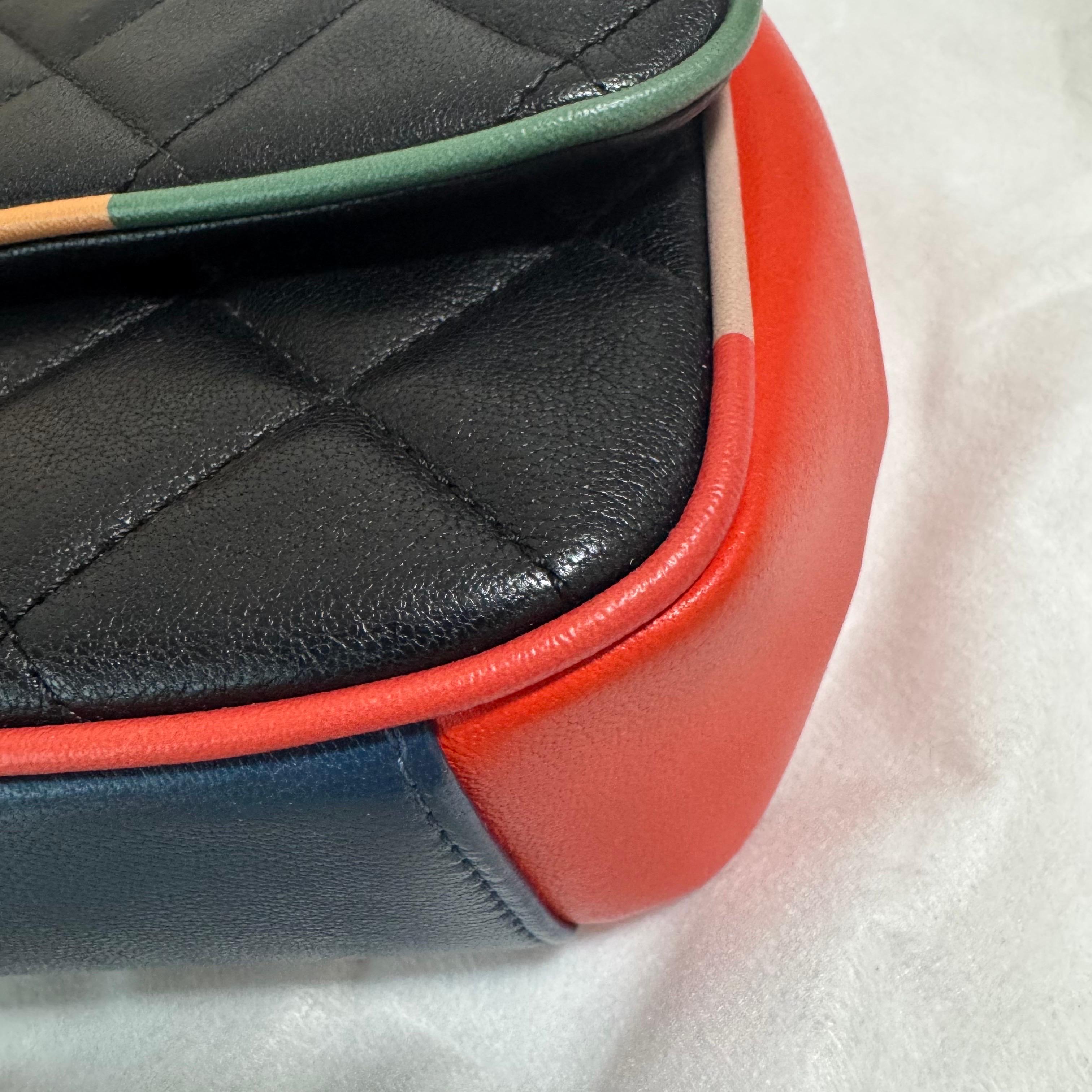 Chanel Timeless Classic Flap Lambskin Plexiglass Quilted Medium Cuba Color Black For Sale 11
