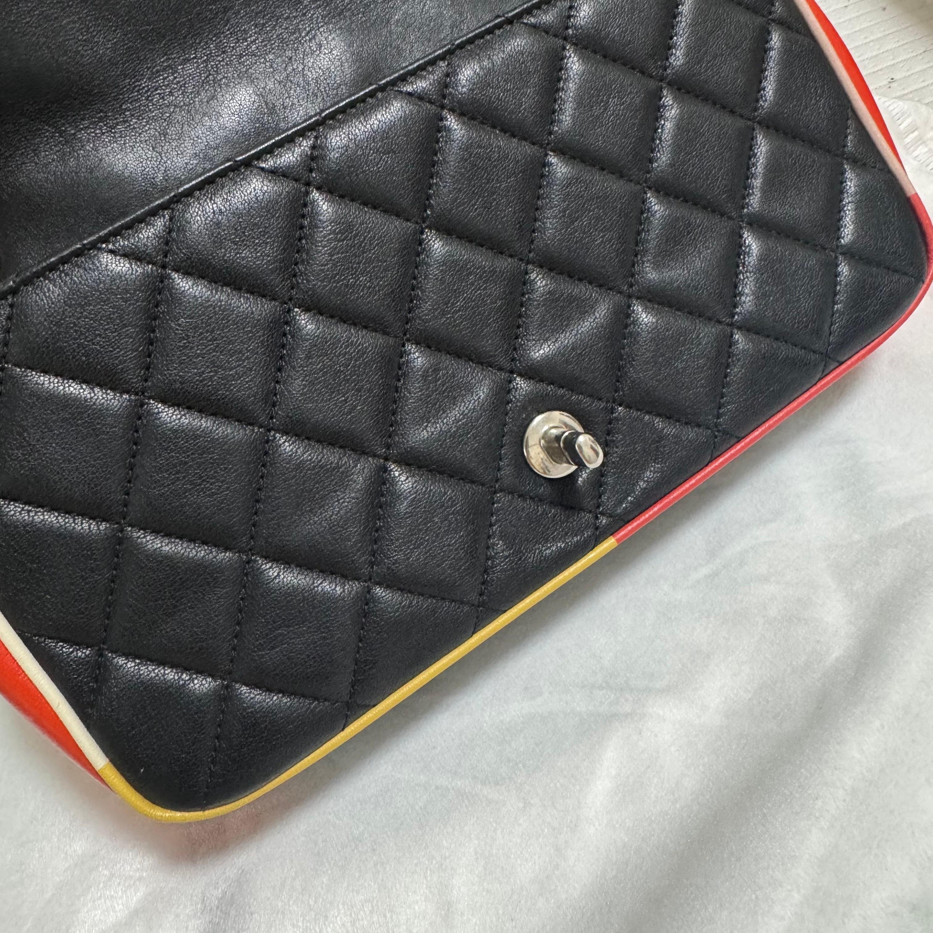 Chanel Timeless Classic Flap Lambskin Plexiglass Quilted Medium Cuba Color Black For Sale 14