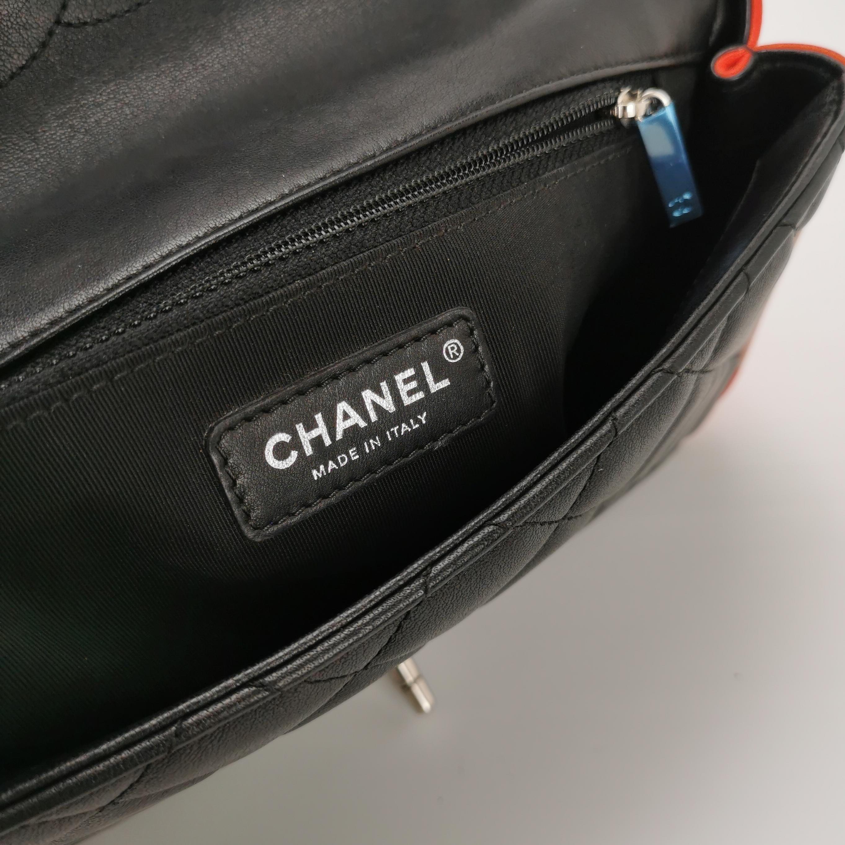 Chanel Timeless Classic Flap Lambskin Plexiglass Quilted Medium Cuba Color Black For Sale 3