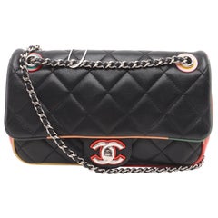 Chanel Timeless Classic Flap Lambskin Plexiglass Quilted Small Cuba Color Black