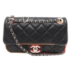 Chanel Timeless Classic Flap Lambskin Small Cuba Color Flap Black with Trim