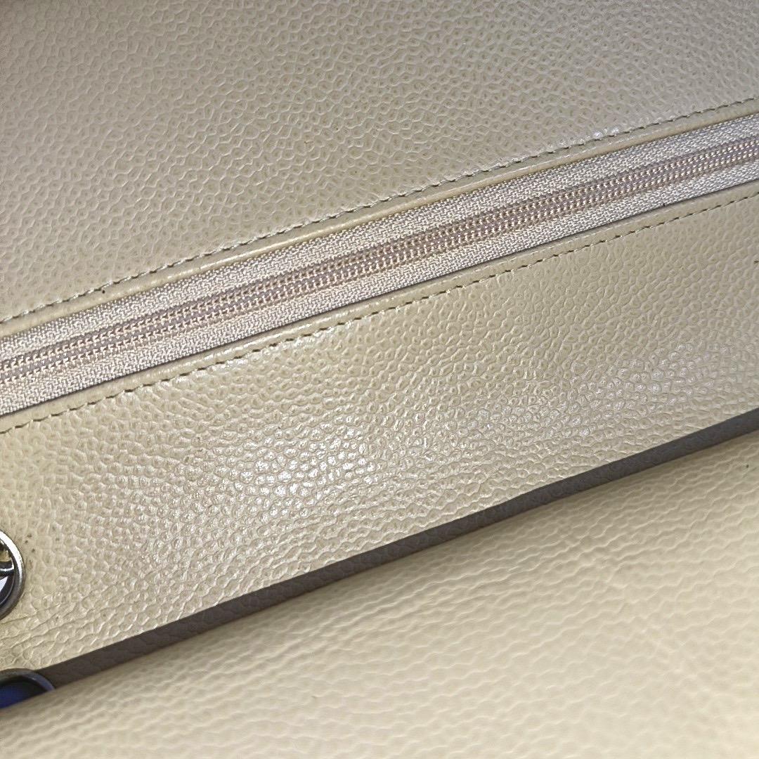 Chanel Timeless Classic Flap Medium Beige Caviar Leather Silver Hardware 2005 3