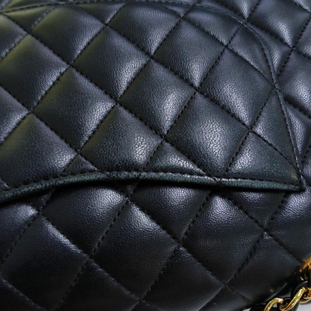 Chanel Timeless Classic Flap Medium Black Lambskin Leather Gold Hardware 2019 For Sale 9