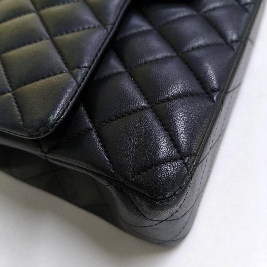 Chanel Timeless Classic Flap Medium Black Lambskin Leather Gold Hardware 2019 For Sale 11