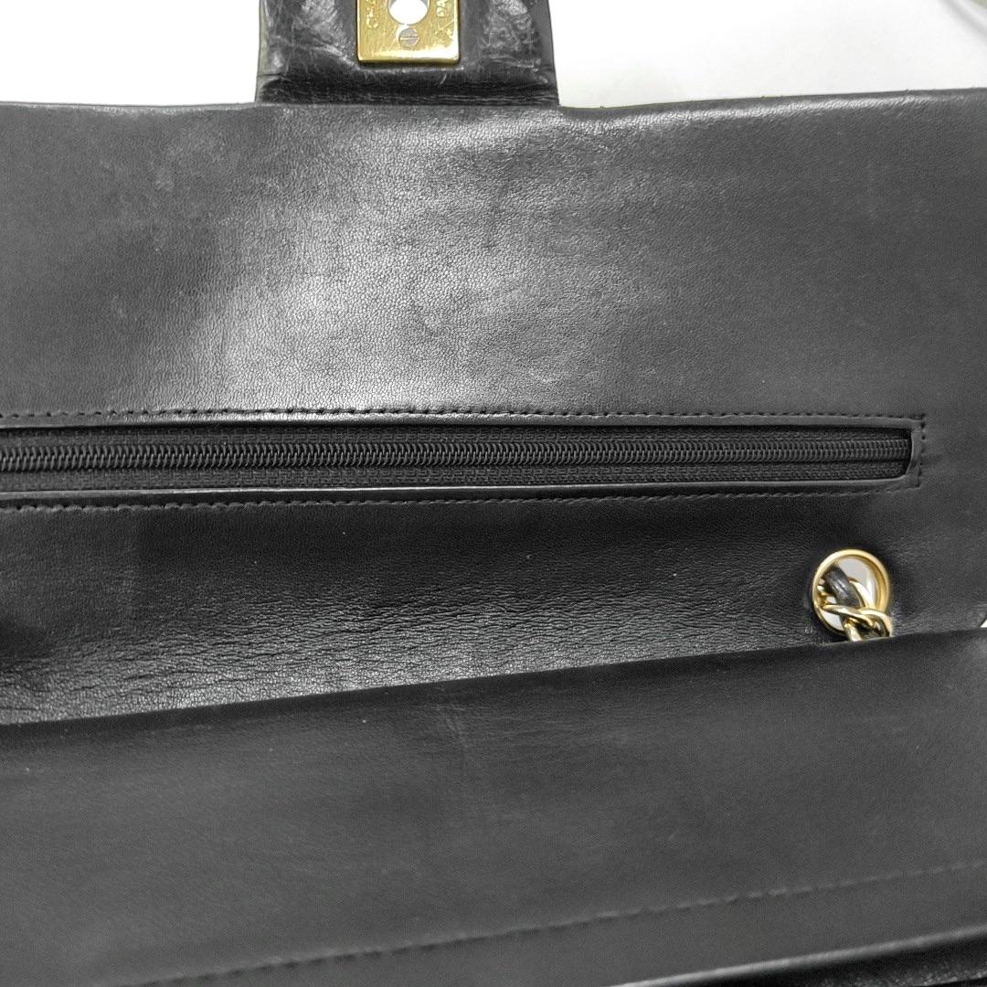 Chanel Timeless Classic Flap Medium Black Lambskin Leather Gold Hardware 6