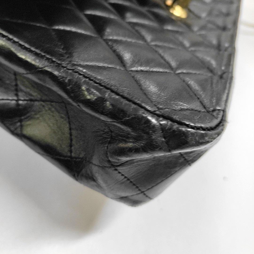 Chanel Timeless Classic Flap Medium Black Lambskin Leather Gold Hardware 7
