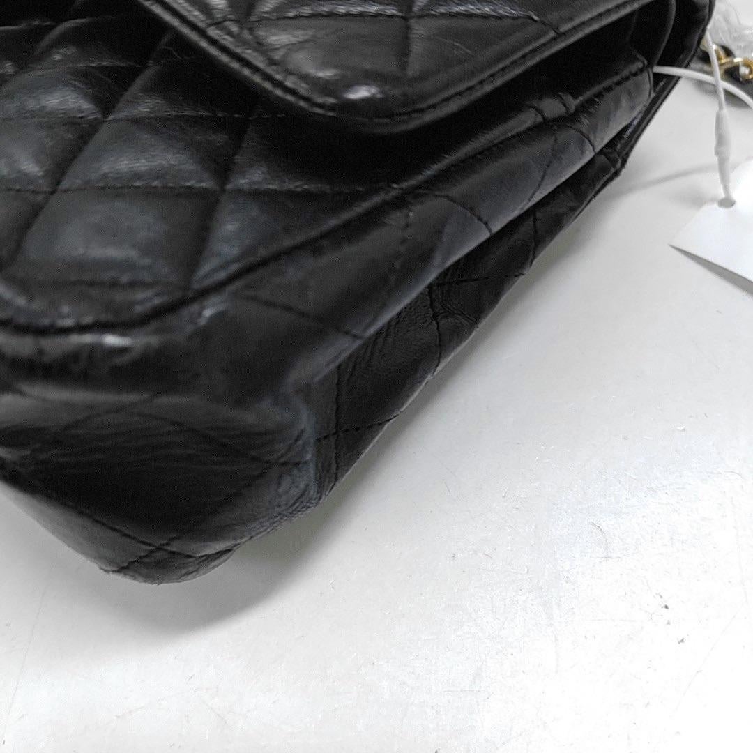 Chanel Timeless Classic Flap Medium Black Lambskin Leather Gold Hardware 8