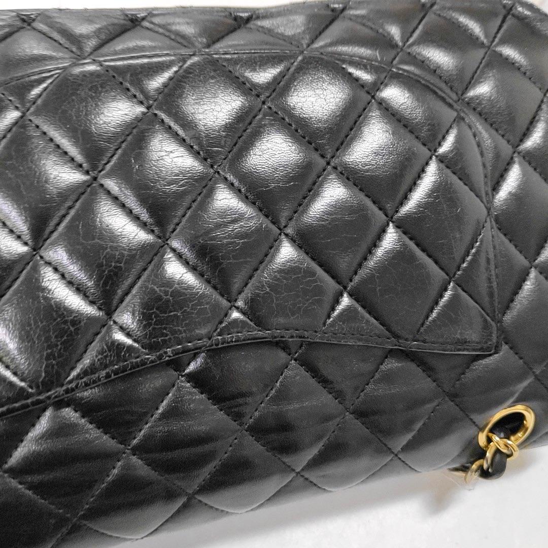 Chanel Timeless Classic Flap Medium Black Lambskin Leather Gold Hardware 9