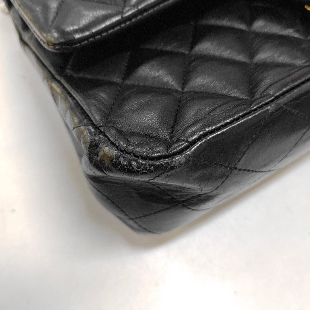 Chanel Timeless Classic Flap Medium Black Lambskin Leather Gold Hardware 10