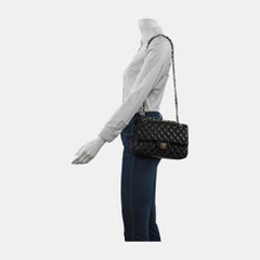 Chanel Timeless Classic Flap Medium Black Lambskin Leather Gold Hardware