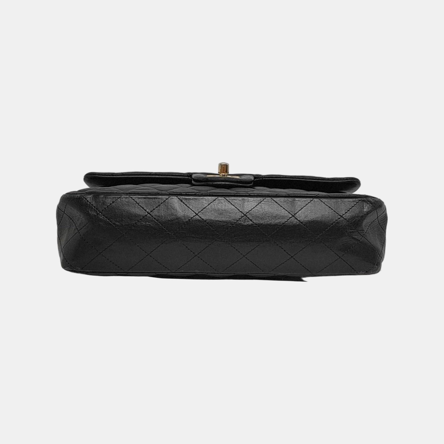 Chanel Timeless Classic Flap Medium Black Lambskin Leather Gold Hardware 1