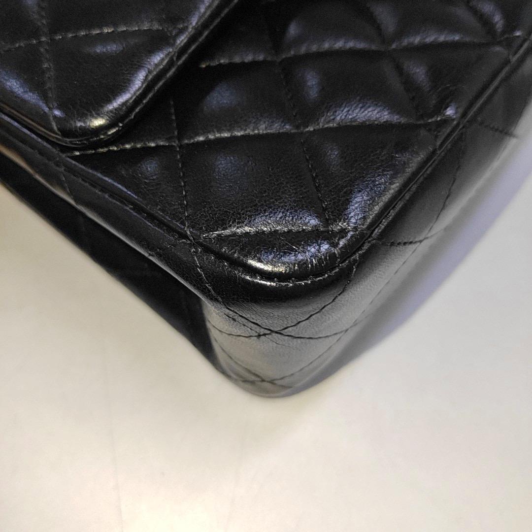 Chanel Timeless Classic Flap Medium Black Lambskin Leather Silver Hardware, 2013 4