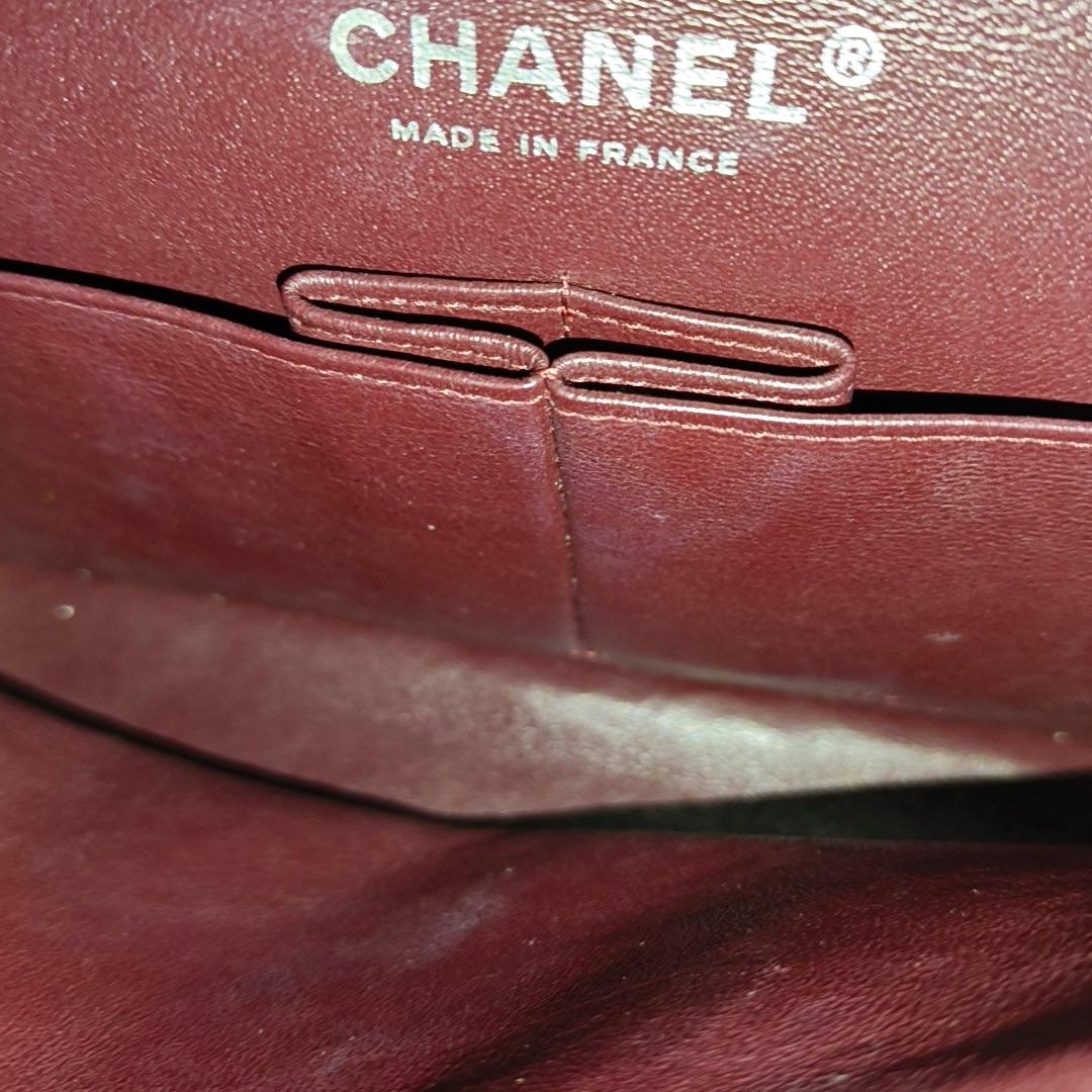 Chanel Timeless Classic Flap Medium Black Lambskin Leather Silver Hardware 9