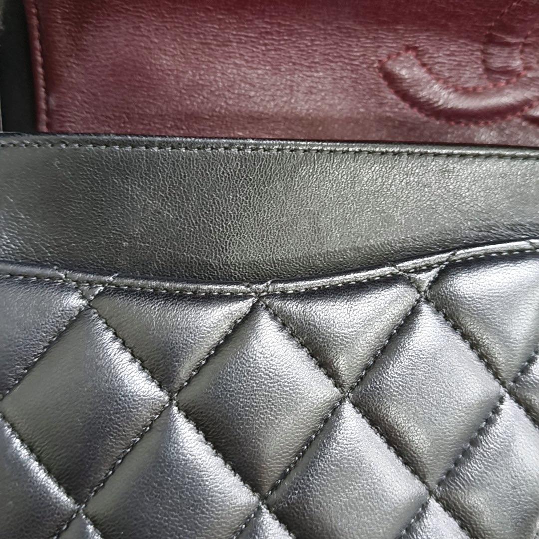 Chanel Timeless Classic Flap Medium Black Lambskin Leather Silver Hardware 3
