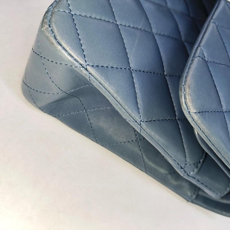 Chanel Timeless Classic Flap Medium Misty Blue Lambskin Leather Silver Hardware 6