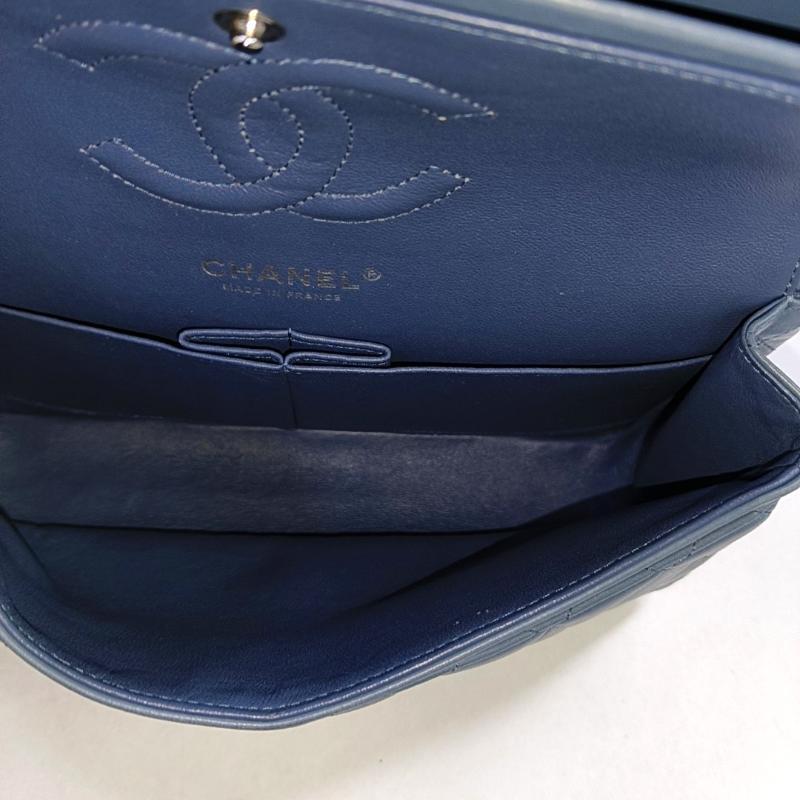 Chanel Timeless Classic Flap Medium Misty Blue Lambskin Leather Silver Hardware 1