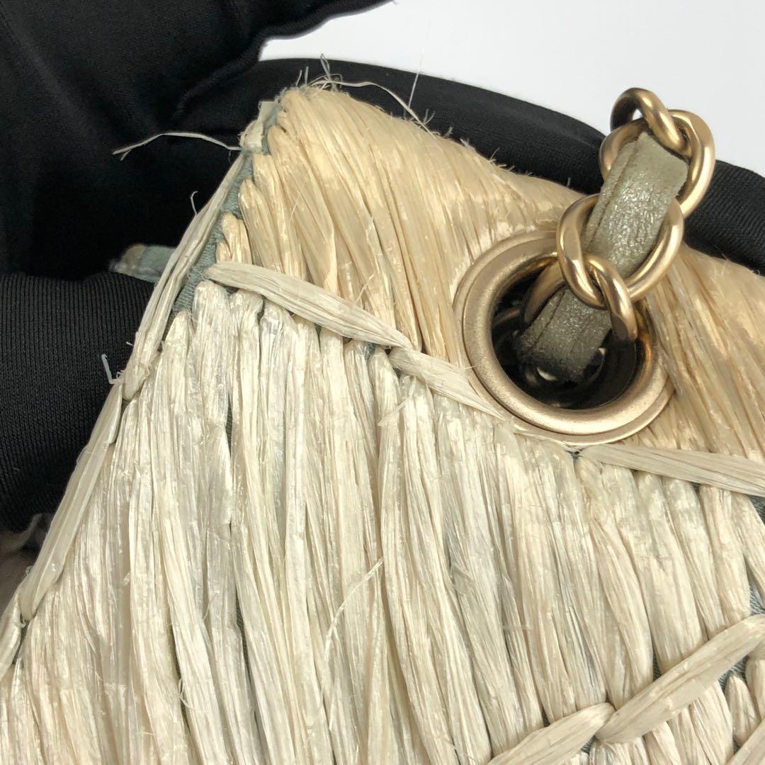Chanel Timeless Classic Flap Medium Rare Patchwork Multicolor Raffia Gold Hardwa im Angebot 12