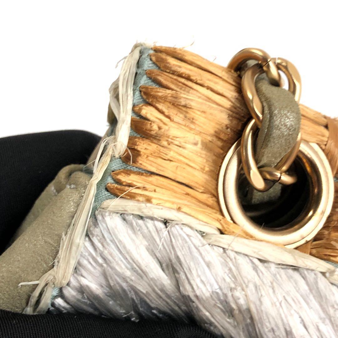 Chanel Timeless Classic Flap Medium Rare Patchwork Multicolor Raffia Gold Hardwa im Angebot 15