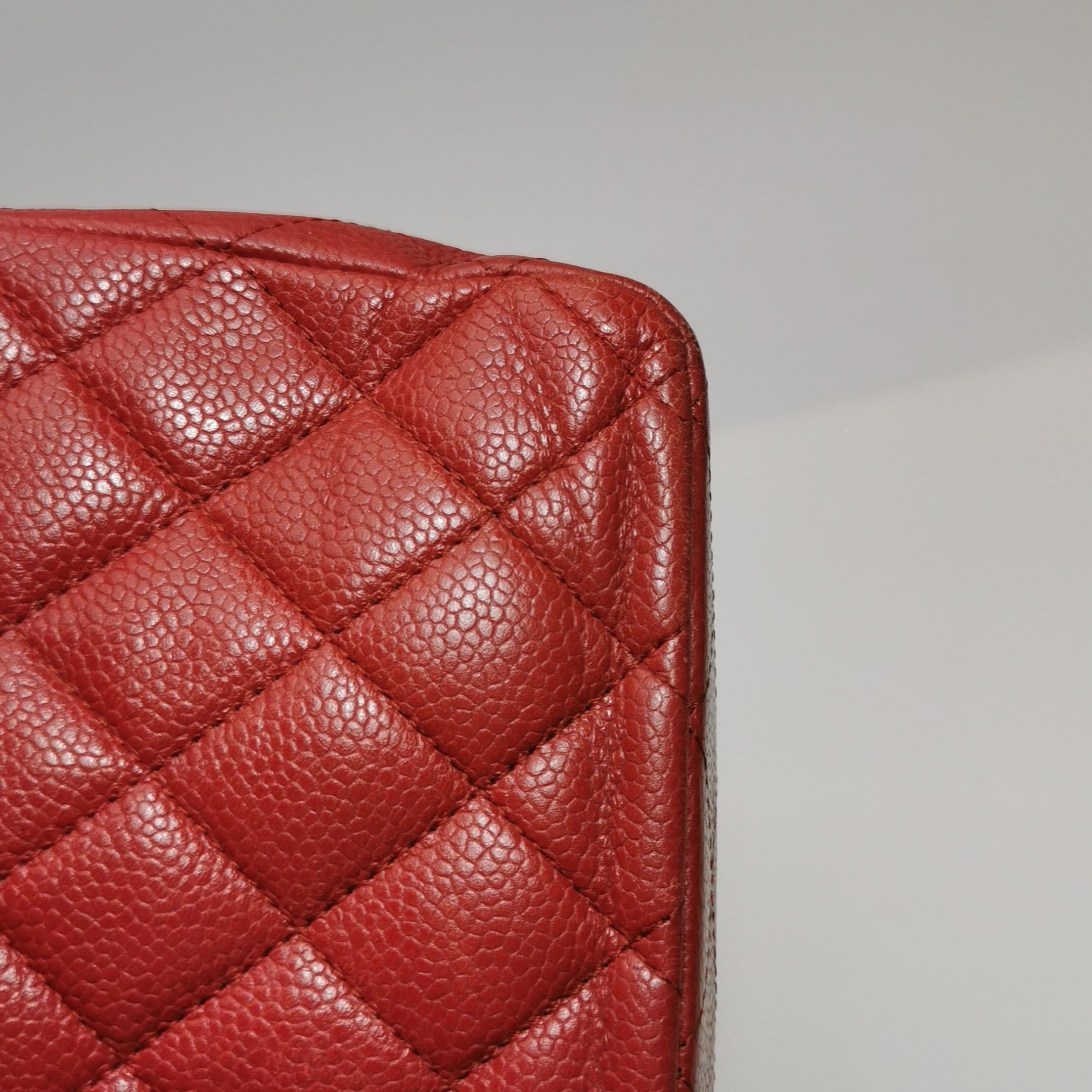 Chanel Timeless Classic Flap Medium Red Caviar Leather Silver Hardware For Sale 14