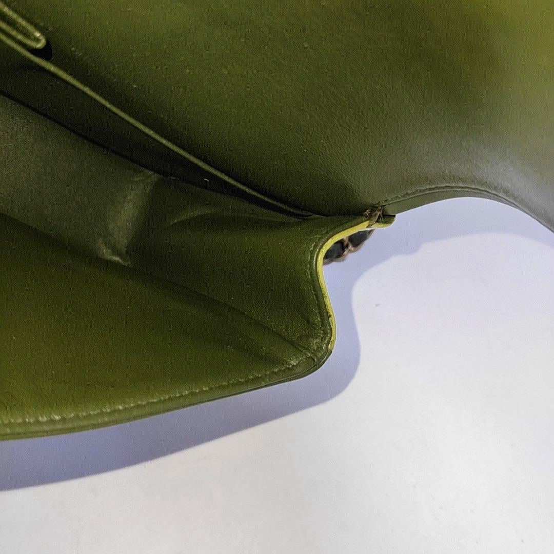Chanel Timeless Classic Flap Medium Tricolor Black Green Lambskin Leather For Sale 9
