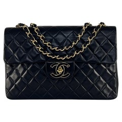 CHANEL Timeless Classic Maxi Flap Bag Black Lambskin 1991–1994