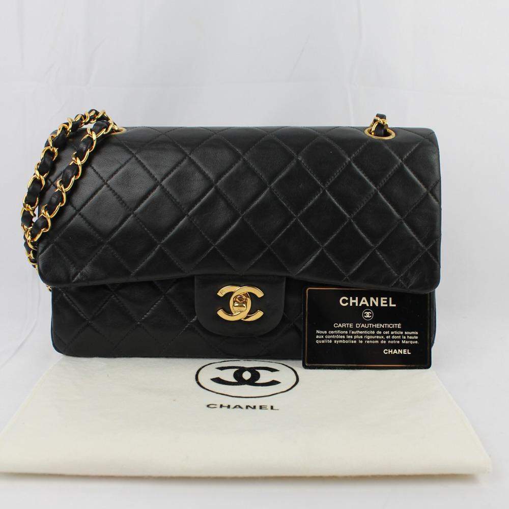 Chanel Timeless Classic Media Nera Oro For Sale 8