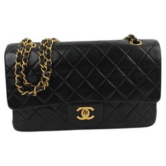 Vintage Chanel Timeless Classic Media Nera Oro