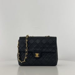 CHANEL Timeless Classic Mini Single Flap Black Lambskin Handbag 1989–1991