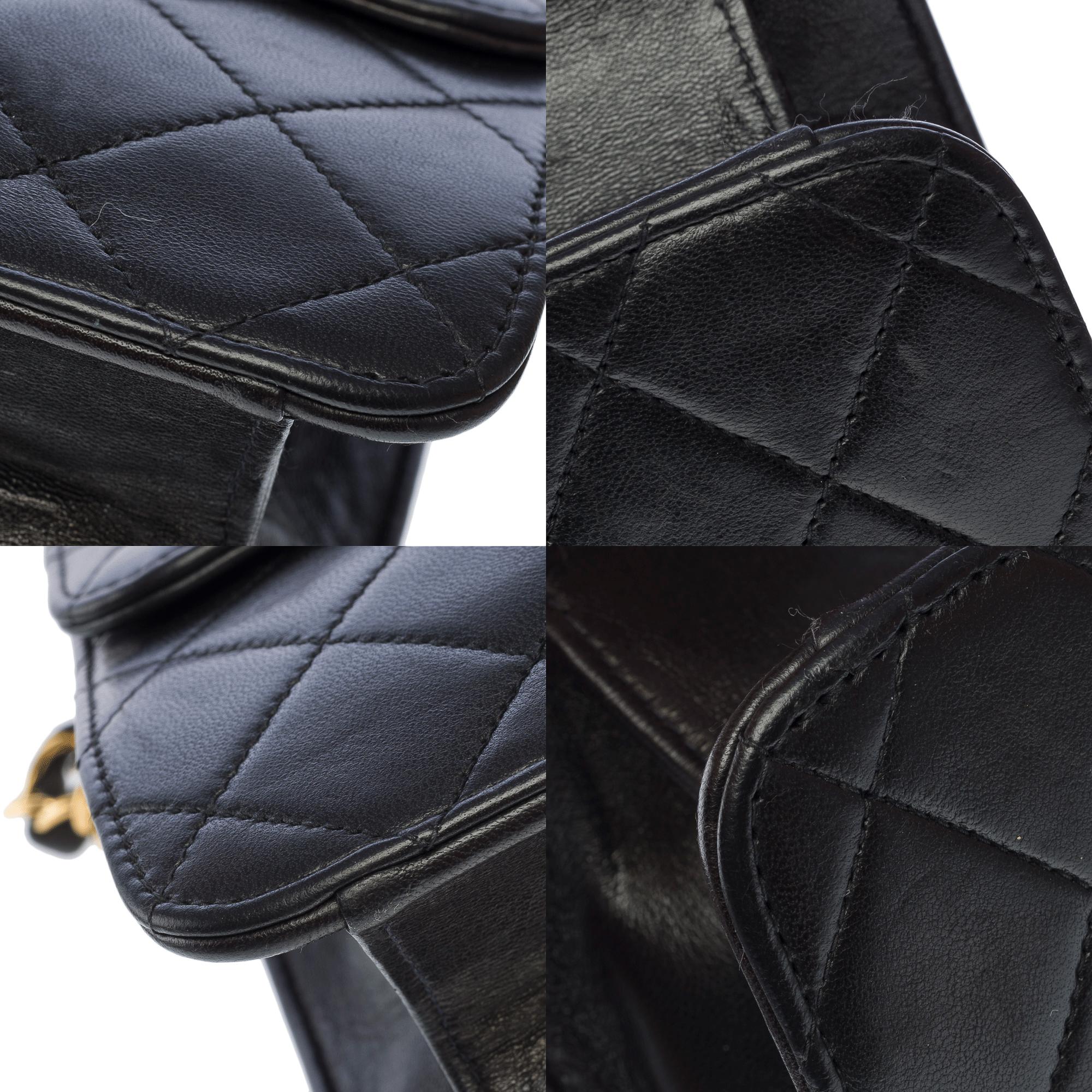 Chanel Timeless/Classic Push Lock shoulder flap bag in black quilted lamb , GHW For Sale 7