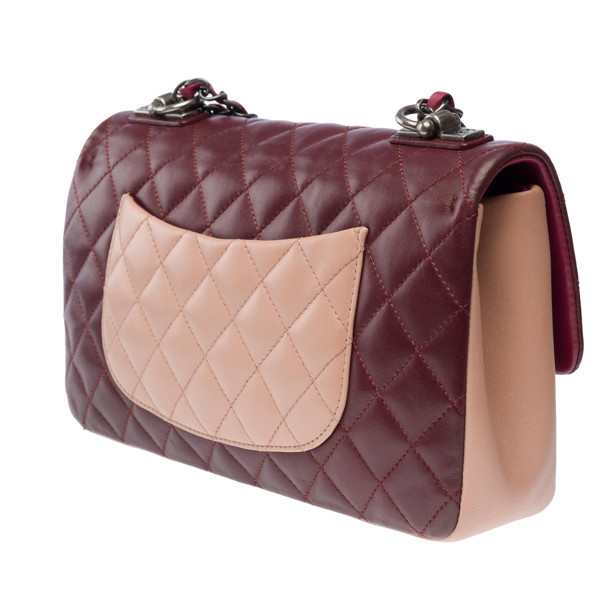 Women's Chanel Timeless/Classic shoulder bag in Tricolor quilted lambskin , ASHW For Sale