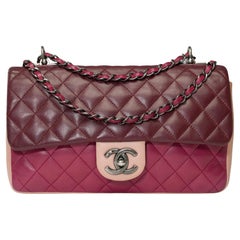 Used Chanel Timeless/Classic shoulder bag in Tricolor quilted lambskin , ASHW
