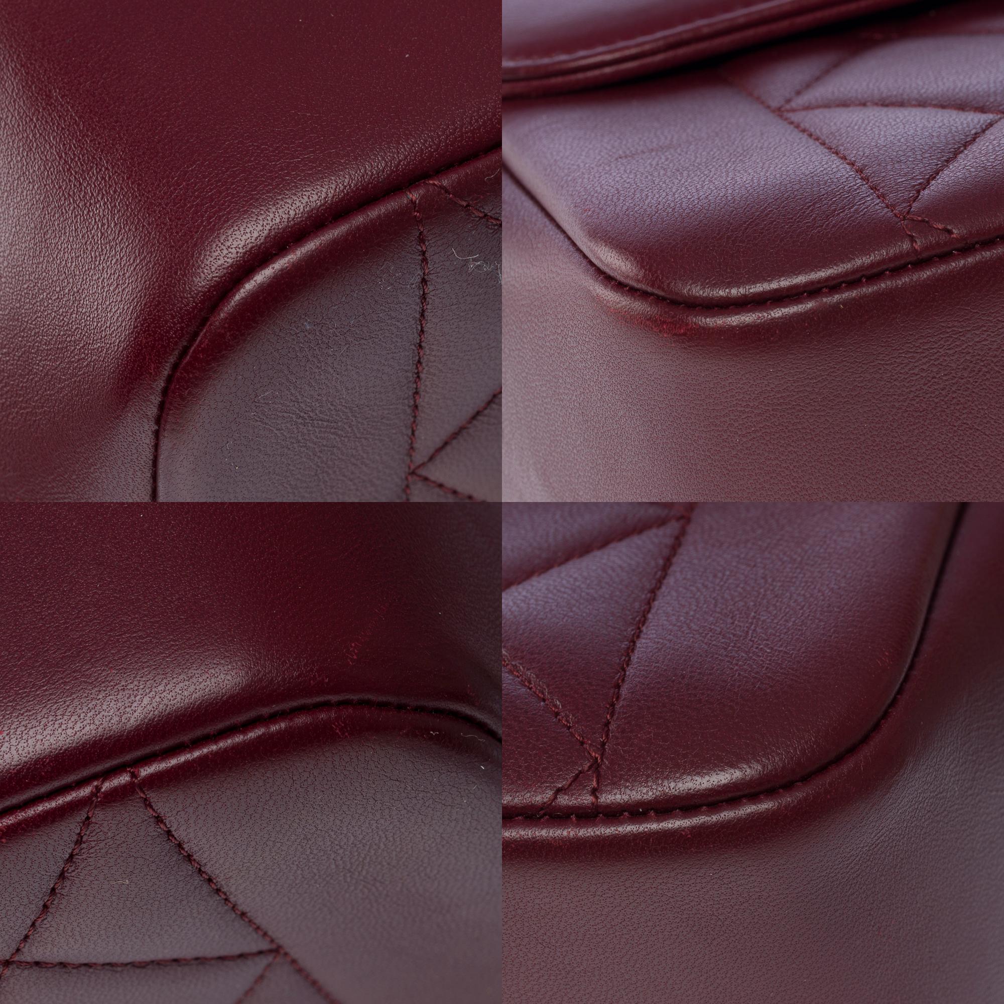 Chanel Timeless/Classic single flap shoulder bag in Burgundy Lambskin , GHW For Sale 6